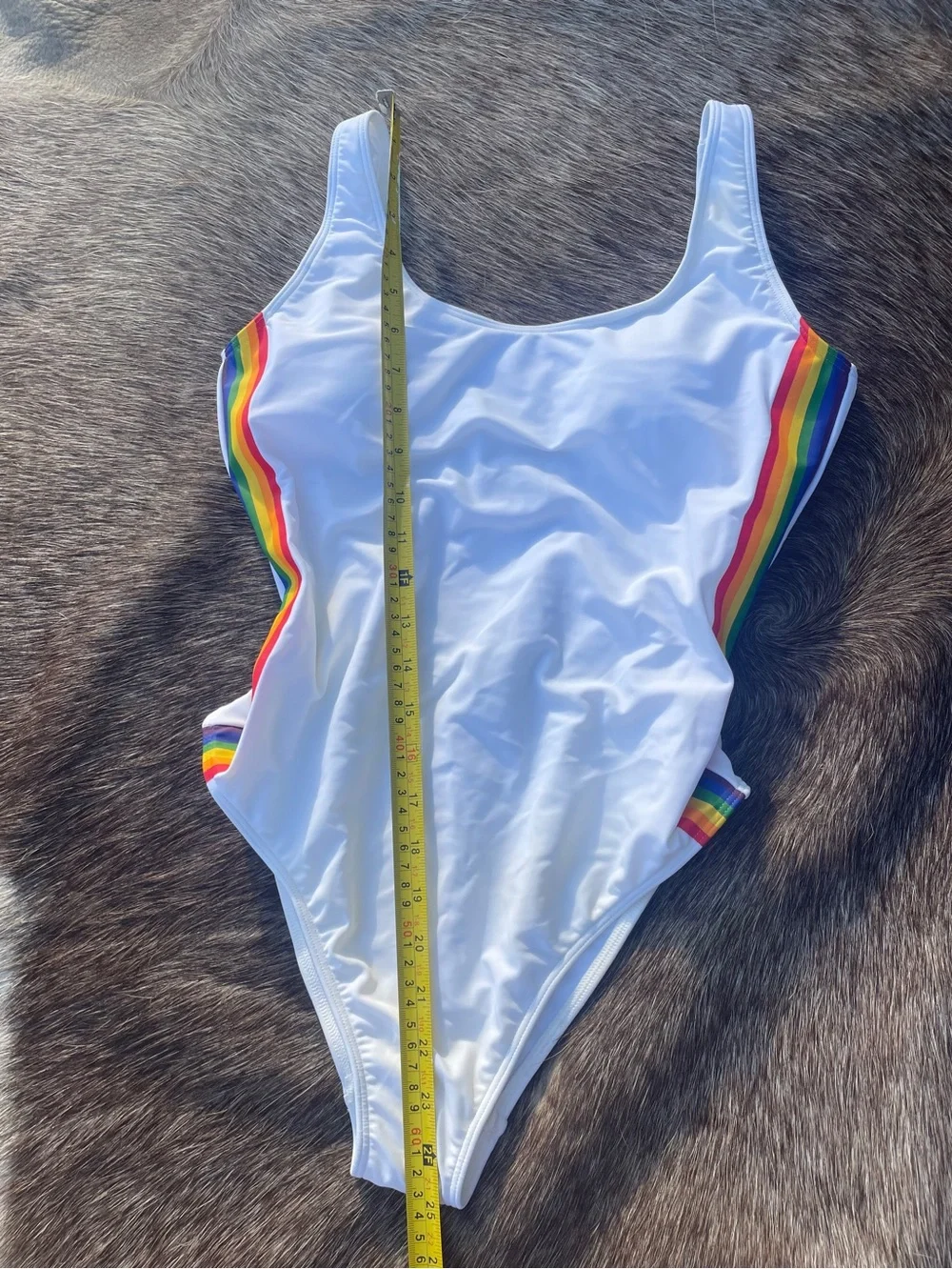 Abercrombie &‎ Fitch Cheeky Rainbow Stripe One Piece Swimsuit M NWT